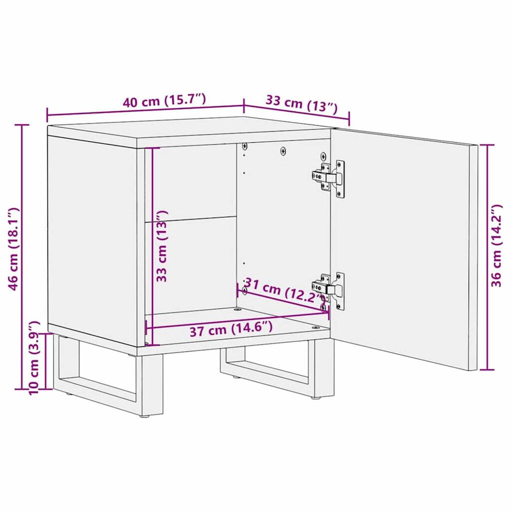 vidaXL Κομοδίνα 2 pcs Φυσικό 40 x 33.5 x 46 εκ