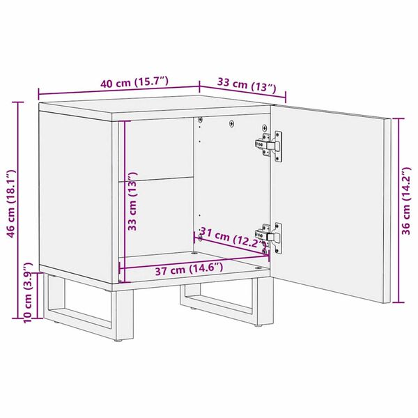 vidaXL Κομοδίνα 2 pcs Φυσικό 40 x 33.5 x 46 εκ