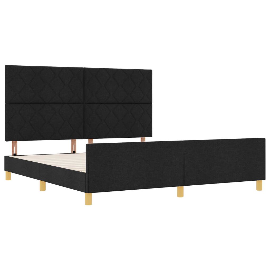 vidaXL Κρεβάτι Μαύρο 180x200 εκ Υφάσματος