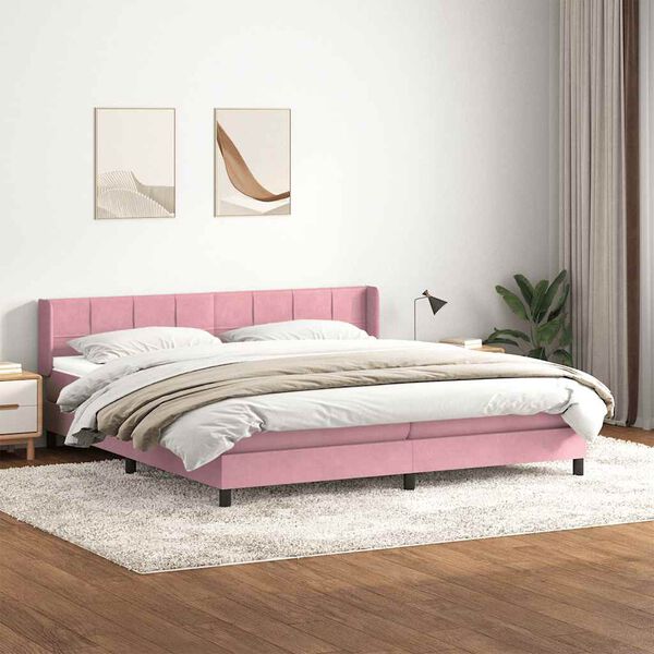 vidaXL &Kappa;&rho;&epsilon;&beta;ά&tau;&iota; Boxspring &mu;&epsilon; &Sigma;&tau;&rho;ώ&mu;&alpha; &Rho;&omicron;&zeta; 200x210 &epsilon;&kappa;. &Beta;&epsilon;&lambda;&omicron;ύ&delta;&iota;&nu;&omicron;