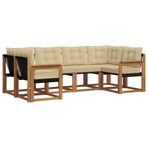 vidaXL &Sigma;&epsilon;&iota;&rho;ά &Kappa;&alpha;&nu;&alpha;&pi;έ &Epsilon;&xi;&omega;&tau;&epsilon;&rho;&iota;&kappa;&omicron;ύ &mu;&epsilon; &mu;&alpha;&xi;&iota;&lambda;ά&rho;&iota; 6 pcs &Phi;&upsilon;&sigma;&iota;&kappa;ό &kappa;&alpha;&iota; &Mu;&pi;&epsilon;&zeta;