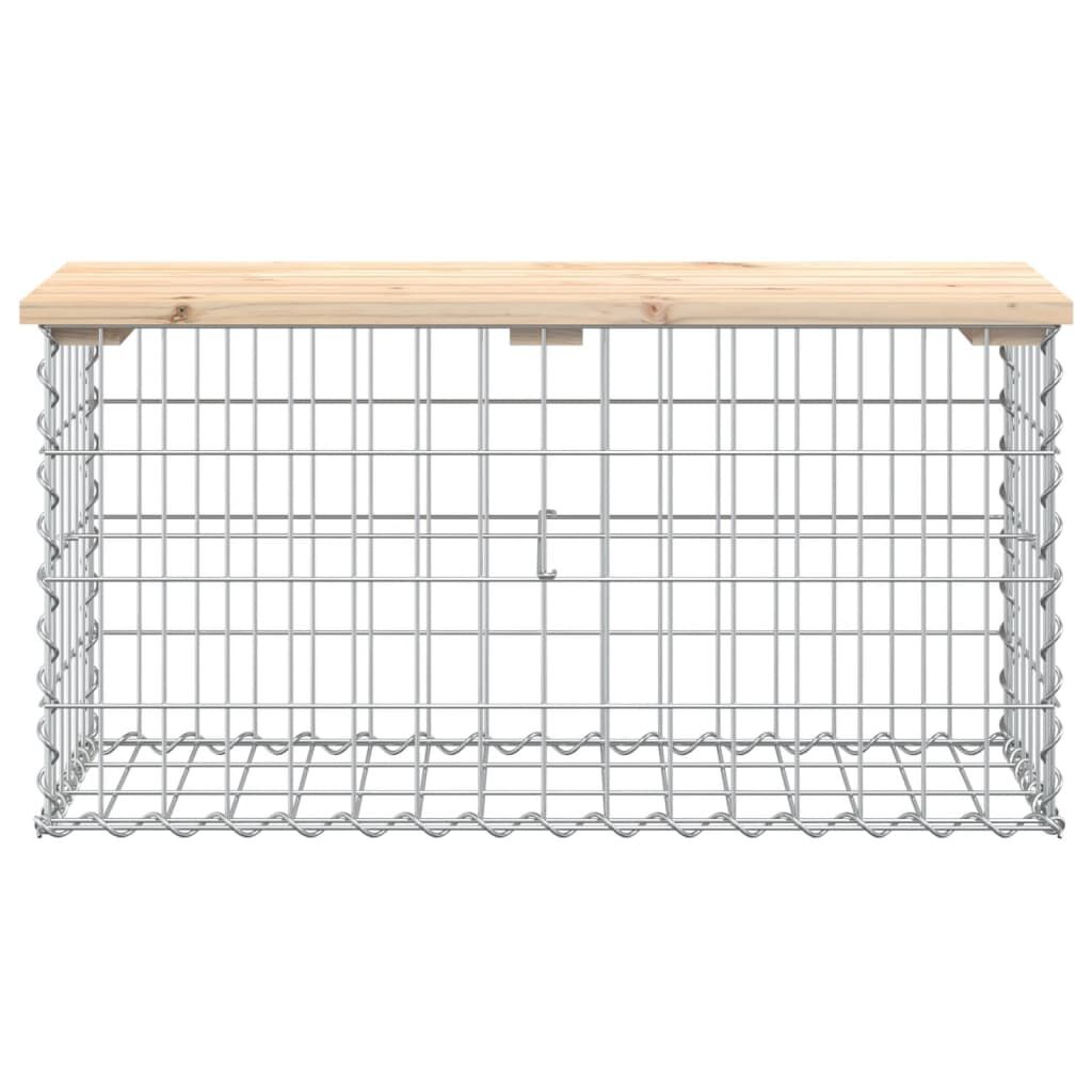 vidaXL Παγκάκι Κήπου Συρματοκιβώτιο 83x31,5x42 εκ. Μασίφ Ξύλο Πεύκου
