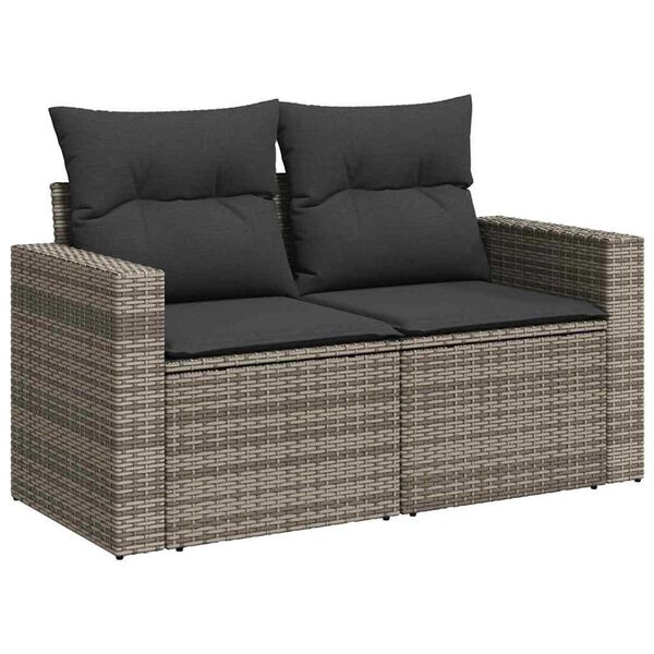 vidaXL Σετ Καναπέ Κήπου 9 pcs Γκρι συνθετικό ρατάν