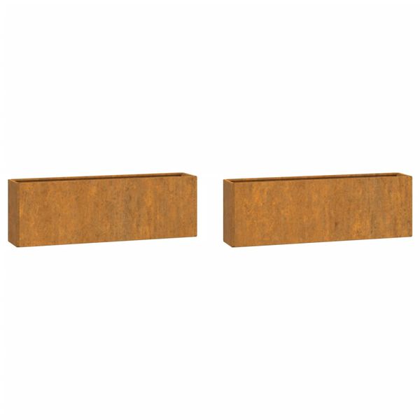 vidaXL Γλάστρες Τοίχου 2τεμ Σκουρ. 53x10x17εκ. Ατσάλι Σκληρ. στον Αέρα