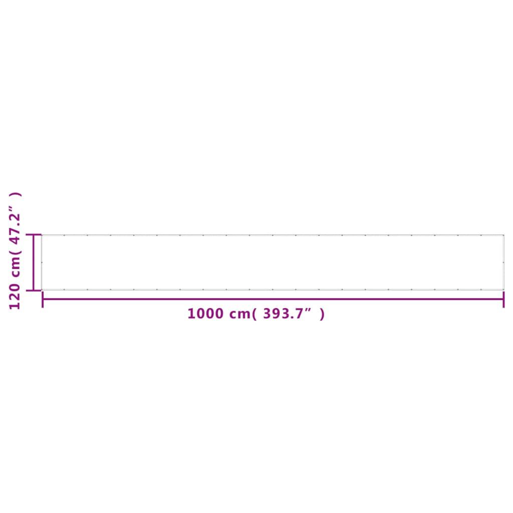 vidaXL Διαχωριστικό Βεράντας Μπεζ 120x1000εκ 100% Πολ. Ύφασμα Oxford