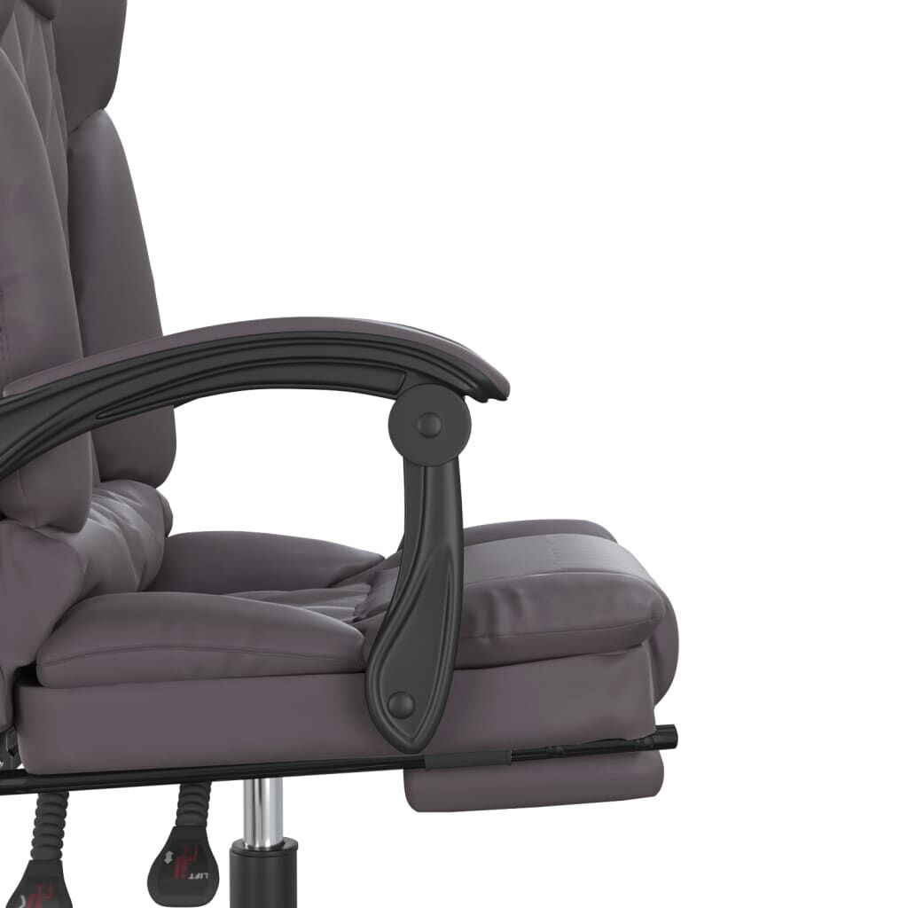 vidaXL Πολυθρόνα Γραφείου Μασάζ Ανακλινόμενη Γκρι από Συνθετικό Δέρμα