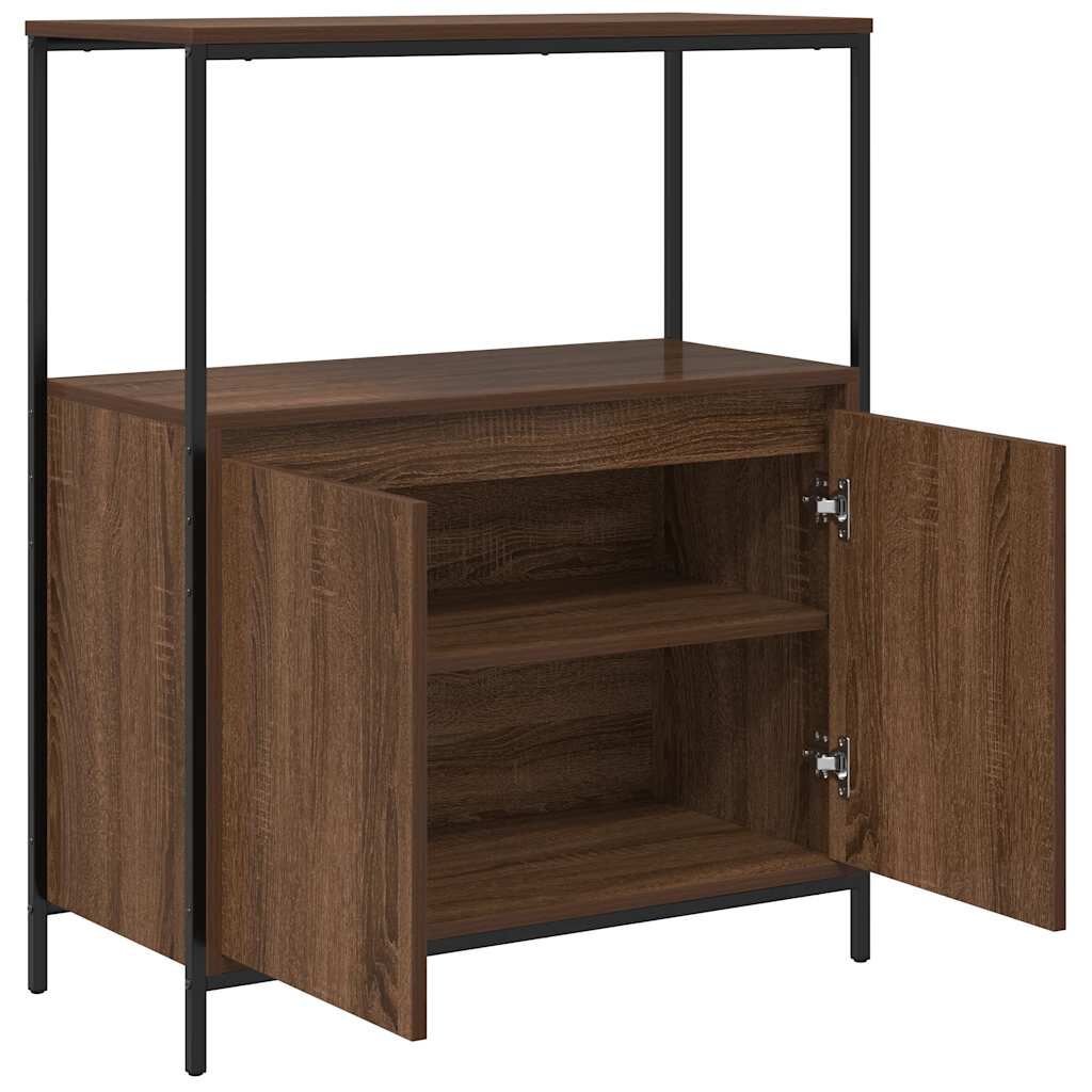 vidaXL Ντουλάπι μπάνιου με ράφια καφέ δρυς 76,5x35x95 εκ.