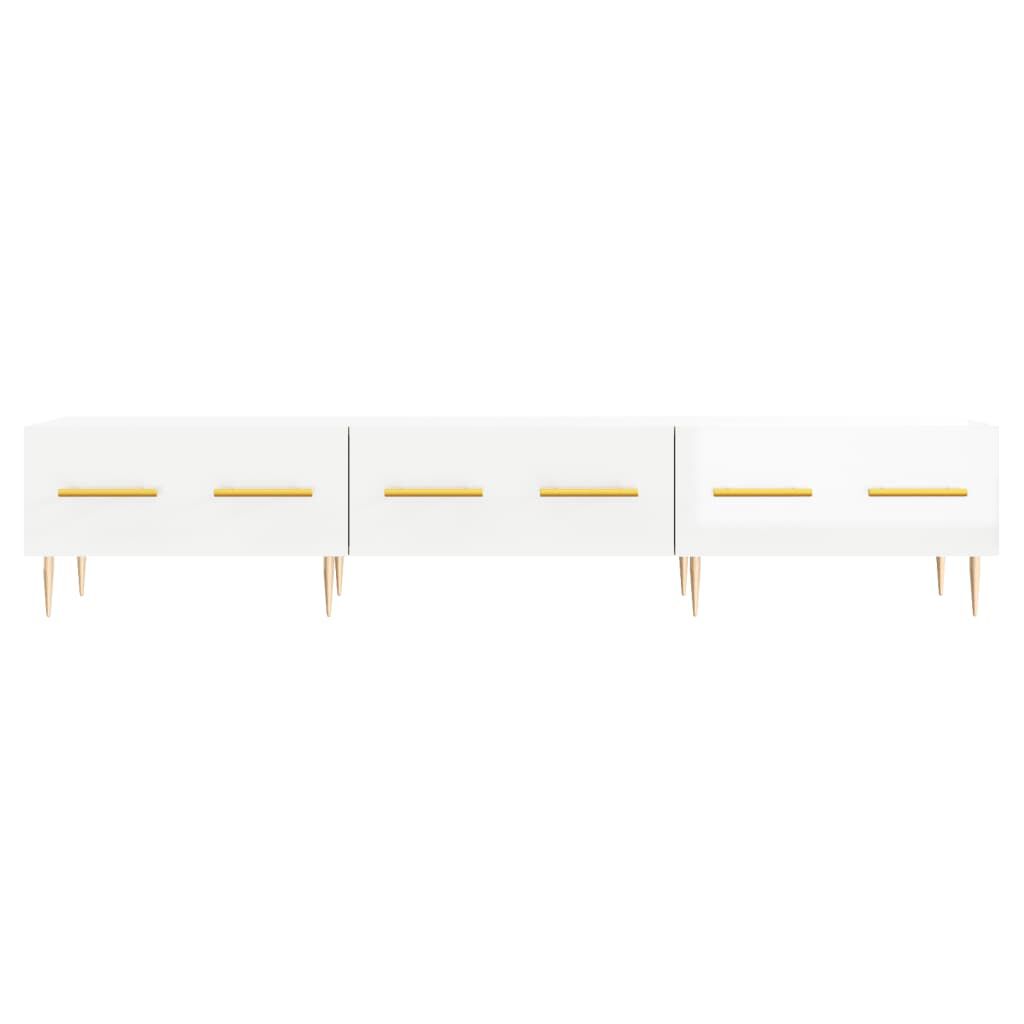vidaXL Έπιπλο Τηλεόρασης Γυαλ. Λευκό 150x36x30 εκ. Επεξεργασμένο Ξύλο