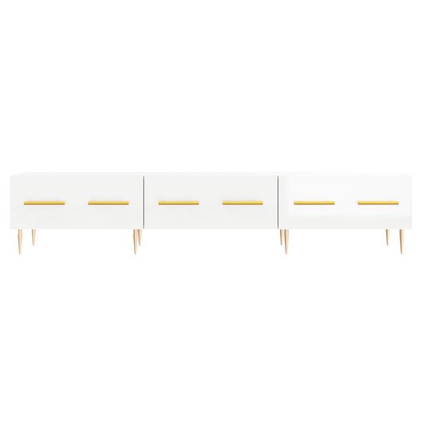 vidaXL Έπιπλο Τηλεόρασης Γυαλ. Λευκό 150x36x30 εκ. Επεξεργασμένο Ξύλο