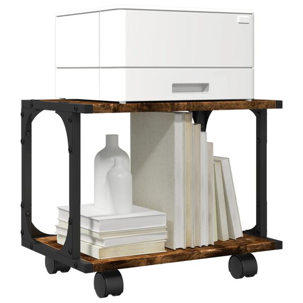 vidaXL Βάση Εκτυπωτή 2 Επιπέδων Καπνιστή Δρυς 41x28x33,5 εκ Επεξ. Ξύλο