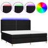 vidaXL &Kappa;&rho;&epsilon;&beta;ά&tau;&iota; Boxspring &mu;&epsilon; &Sigma;&tau;&rho;ώ&mu;&alpha; & LED &Mu;&alpha;ύ&rho;&omicron; 200x200 &epsilon;&kappa;. &Upsilon;&phi;&alpha;&sigma;&mu;ά&tau;&iota;&nu;&omicron;