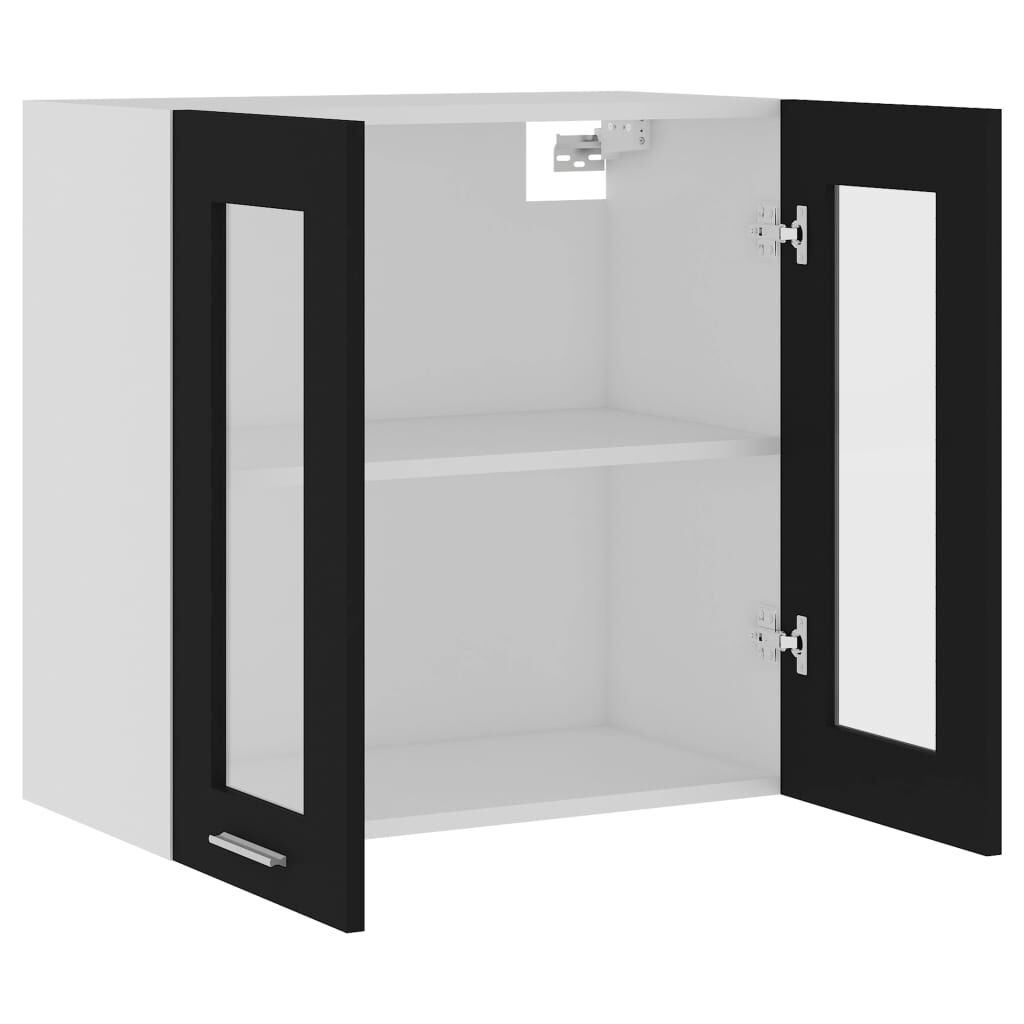 vidaXL Ντουλάπι Κρεμαστό με Τζάμι Lyon Μαύρο 60x31x60εκ. από