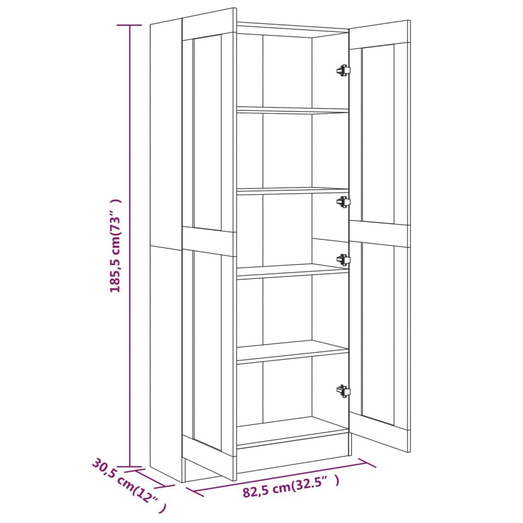 vidaXL Βιβλιοθήκη Καπνιστή Δρυς 82,5x30,5x185,5 εκ. Επεξεργασμένο Ξύλο