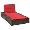 vidaXL Ξαπλώστρα με πλωτό μαξιλάρι Brown Poly Rattan
