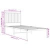 vidaXL Πλαίσιο Κρεβατιού Χωρ. Στρώμα&Κεφαλάρι Λευκό 75x190 εκ. Μέταλλο