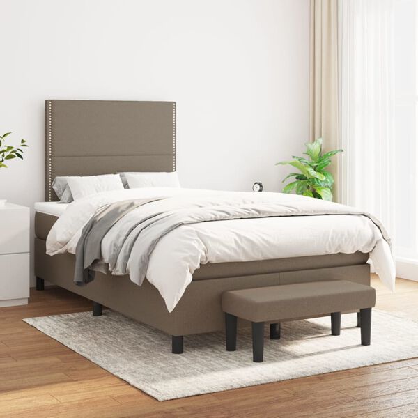 vidaXL &Kappa;&rho;&epsilon;&beta;ά&tau;&iota; Boxspring &mu;&epsilon; &Sigma;&tau;&rho;ώ&mu;&alpha; Taupe 120x200 &epsilon;&kappa;. &Upsilon;&phi;&alpha;&sigma;&mu;ά&tau;&iota;&nu;&omicron;