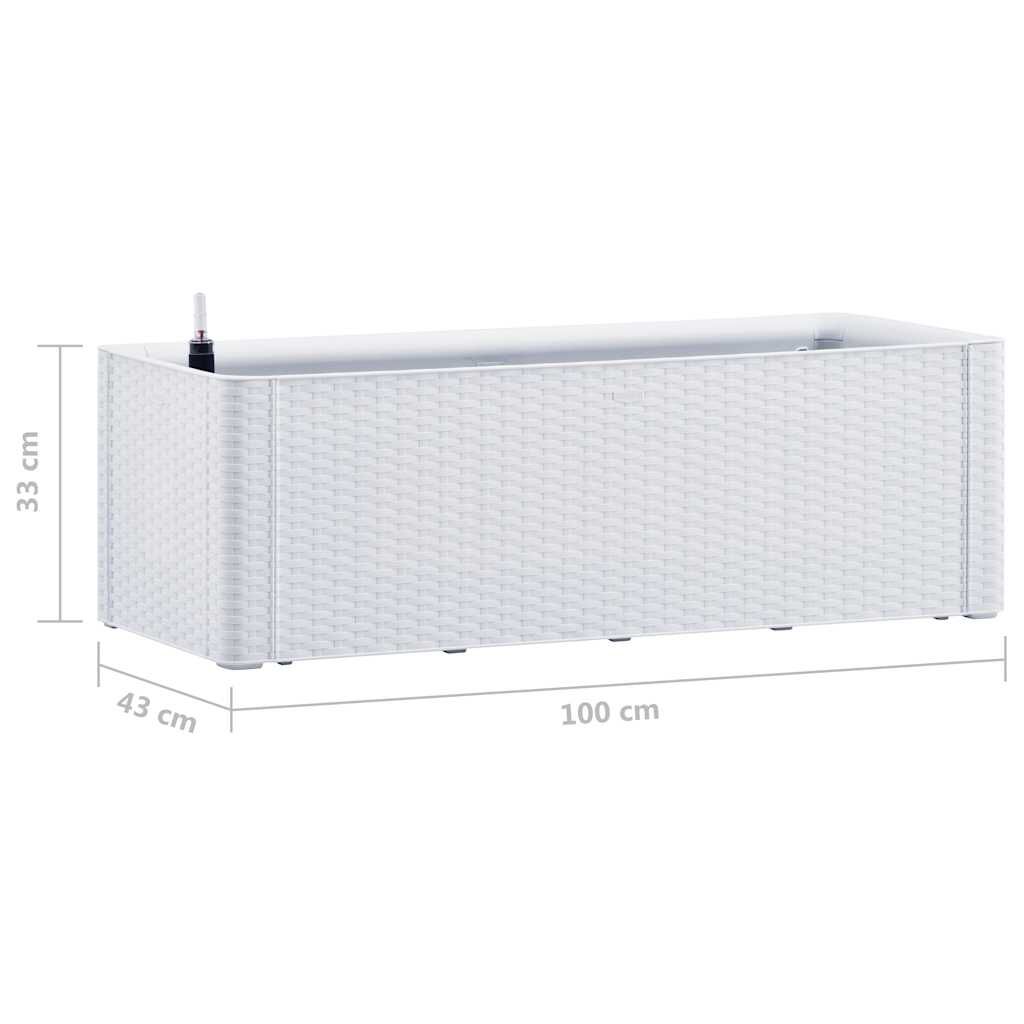 vidaXL Ζαρντινιέρα Κήπου Λευκή 100x43x33 εκ. με Αυτόματο Πότισμα