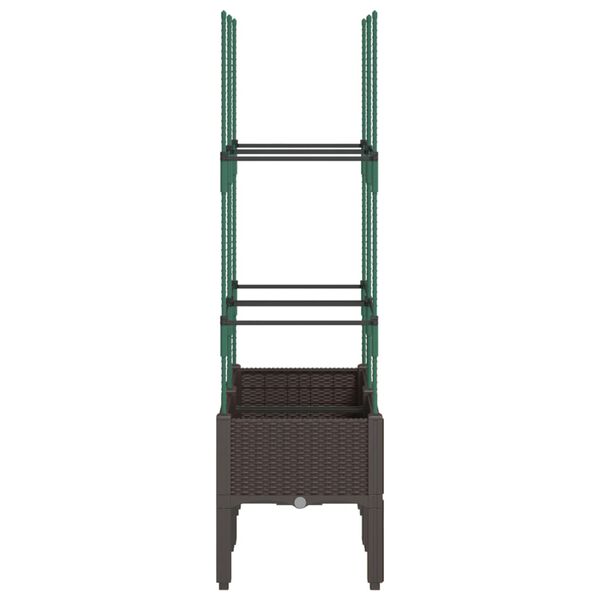 vidaXL Ζαρντινιέρα Κήπου με Καφασωτό Καφέ 80 x 40 x 142,5 εκ. από PP