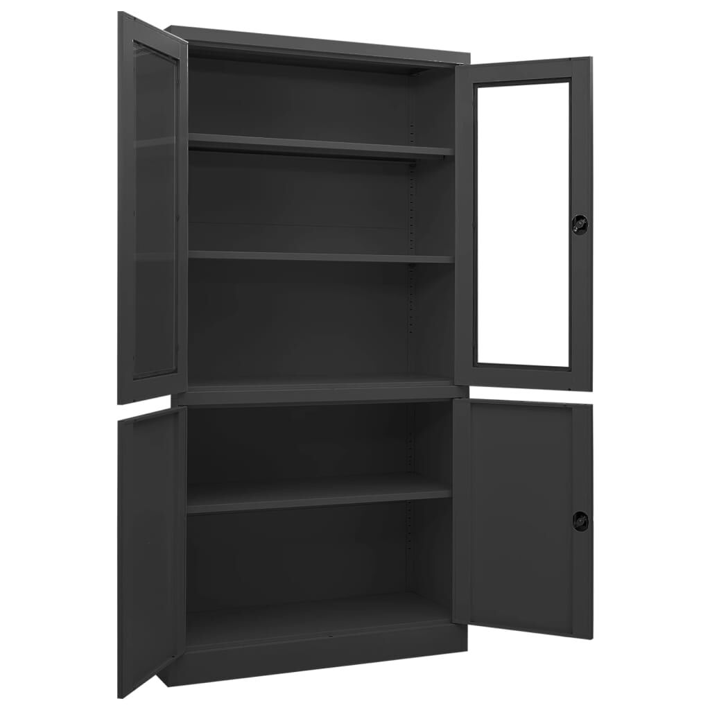 vidaXL Ντουλάπα Γραφείου Ανθρακί 90 x 40 x 180 εκ. Ατσάλινη