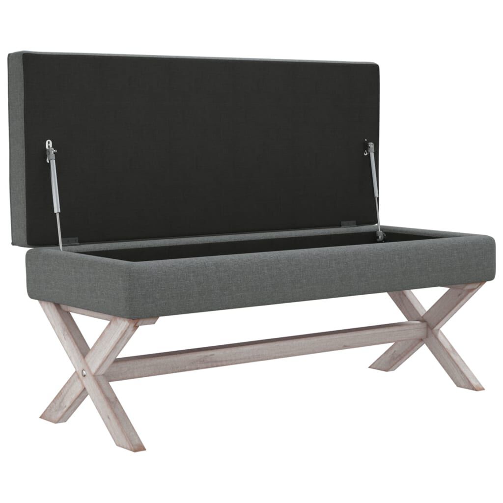 vidaXL Σκαμπό Αποθήκευσης Σκούρο Γκρι 110 x 45 x 49 εκ. Υφασμάτινο