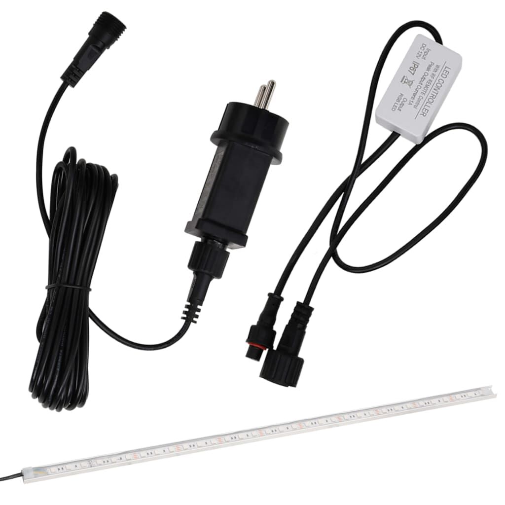 vidaXL Σιντριβάνι Καταρράκτης Πισίνας με RGB LED 45 εκ Ανοξειδ. Ατσάλι