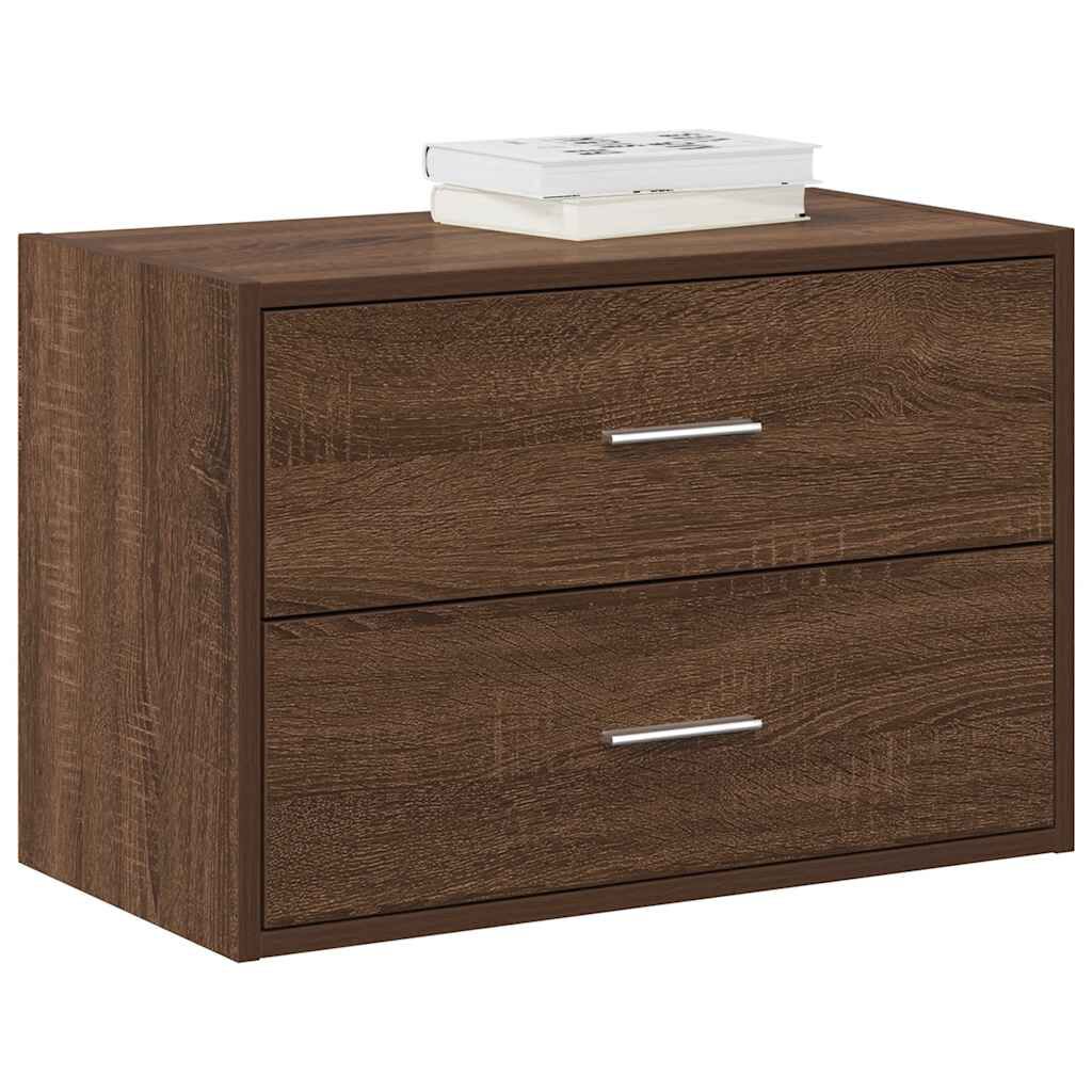 vidaXL Ντουλάπι με 2 συρτάρια Καφέ Δρυς 60x31x40 εκ. από Επεξ. Ξύλο