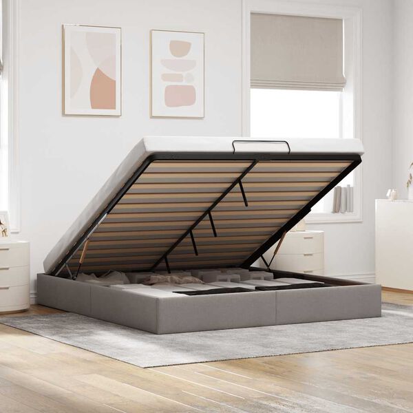 vidaXL &Omicron;&theta;&omega;&mu;&alpha;&nu;&iota;&kappa;ό &pi;&lambda;&alpha;ί&sigma;&iota;&omicron; &kappa;&rho;&epsilon;&beta;&alpha;&tau;&iota;&omicron;ύ &chi;&omega;&rho;ί&sigmaf; &sigma;&tau;&rho;ώ&mu;&alpha; Taupe 200x200cm Ύ&phi;&alpha;&sigma;&mu;&alpha;