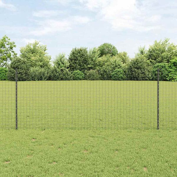 vidaXL Πό posts φράχτη 88 pcs Γκρι 140 cm Ατσάλι