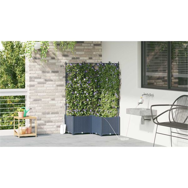 vidaXL Ζαρντινιέρες κήπου Γκρι 80 x 80 x 142 cm Ατσάλι