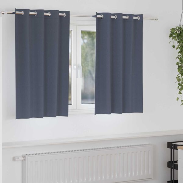 vidaXL Κουρτίνες με κουρτίνες 2 pcs Ανθρακί 140 x 140 cm Πολυεστέρας