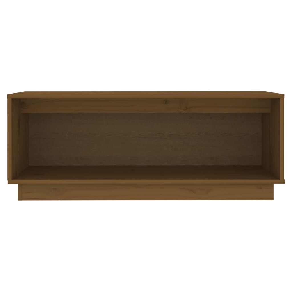 vidaXL Έπιπλο Τηλεόρασης Καφέ Μελί 90x35x35εκ από Μασίφ Ξύλο Πεύκου