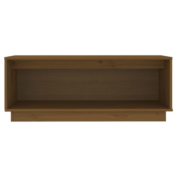 vidaXL Έπιπλο Τηλεόρασης Καφέ Μελί 90x35x35εκ από Μασίφ Ξύλο Πεύκου