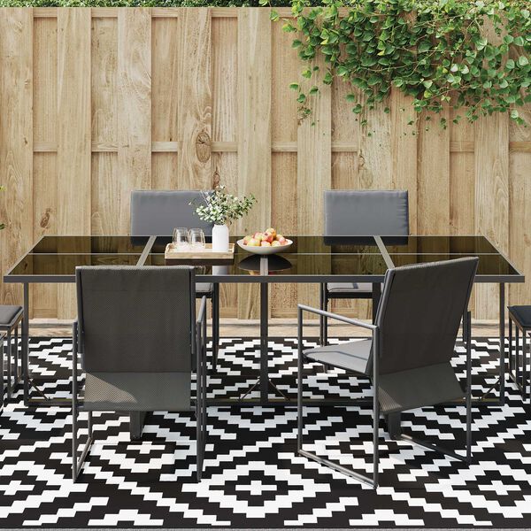 vidaXL Εξωτερικό Χαλάκι 'ARAKIL' Λευκό και Μαύρο 300 x 400 cm PP