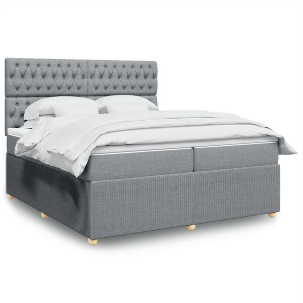 vidaXL &Kappa;&rho;&epsilon;&beta;ά&tau;&iota; Boxspring &mu;&epsilon; &Sigma;&tau;&rho;ώ&mu;&alpha; &Alpha;&nu;&omicron;&iota;&chi;&tau;ό &Gamma;&kappa;&rho;&iota; 200x200 &epsilon;&kappa;. &Upsilon;&phi;&alpha;&sigma;&mu;ά&tau;&iota;&nu;&omicron;