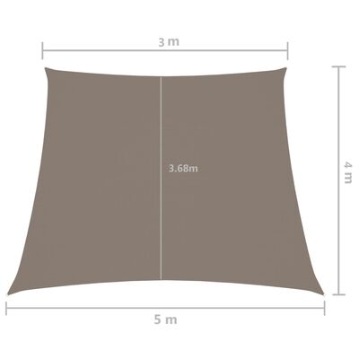 vidaXL Πανί Σκίασης Τρίγωνο Taupe 3/5x4 μ. από Ύφασμα Oxford