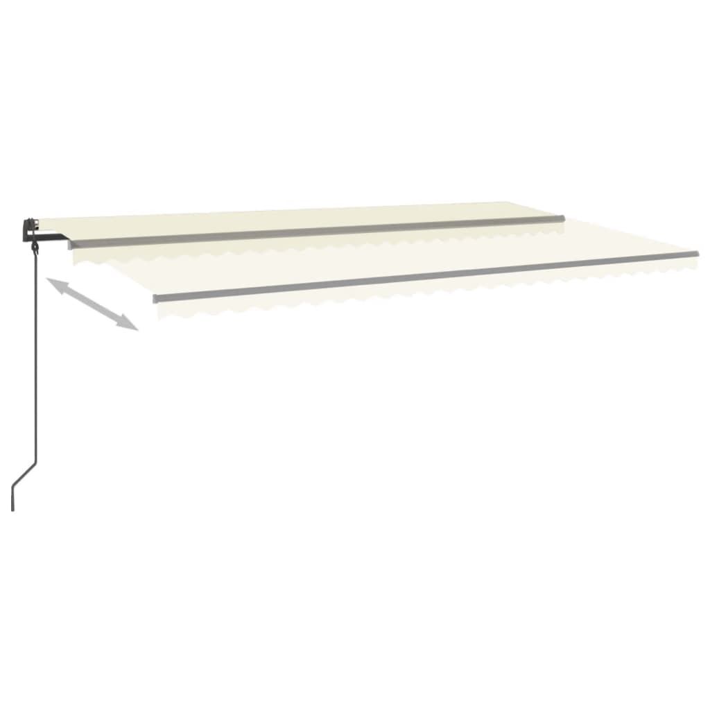 vidaXL Τέντα Αυτόματη με LED & Αισθητήρα Ανέμου Κρεμ 6 x 3,5 μ.