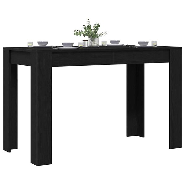 vidaXL Τραπεζαρία Μαύρο Δρυς 120 x 60 x 76 εκ. από Επεξεργασμένο Ξύλο