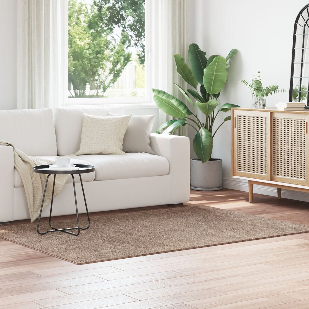 Χαλί shaggy vidaXL με λατέξ καφέ 140x200 εκ