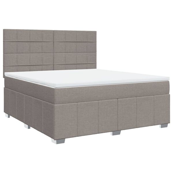 vidaXL &Kappa;&rho;&epsilon;&beta;ά&tau;&iota; Boxspring &mu;&epsilon; &Sigma;&tau;&rho;ώ&mu;&alpha; Taupe 180x200 &epsilon;&kappa;. &Upsilon;&phi;&alpha;&sigma;&mu;ά&tau;&iota;&nu;&omicron;