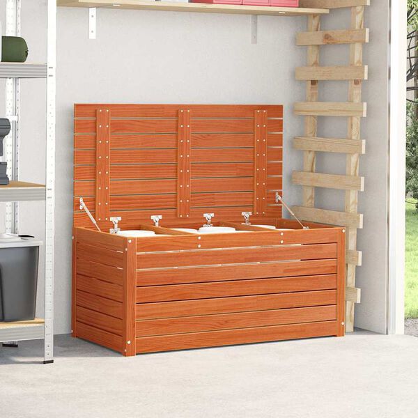 vidaXL Κουτί αποθήκευσης Κερωτό καφέ 101 x 50,5 x 46,5 cm