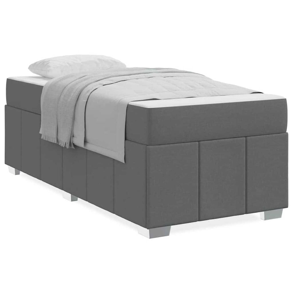 vidaXL Σκελετός Κρεβατιού Σκούρο γκρι 90 x 200 cm ύφασμα