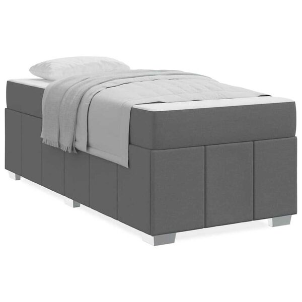 vidaXL Σκελετός Κρεβατιού Σκούρο γκρι 90 x 200 cm ύφασμα
