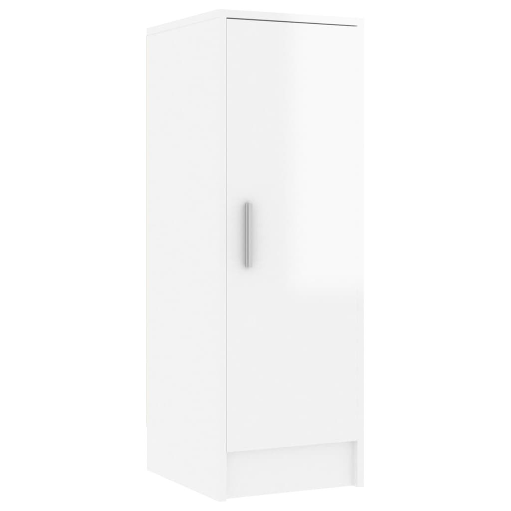 vidaXL Παπουτσοθήκη Γυαλιστερό Λευκό 32 x 35 x 92 εκ. από Επεξ. Ξύλο