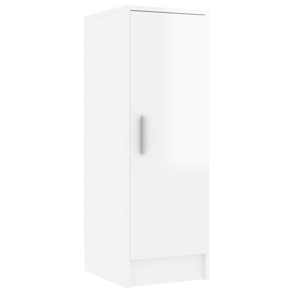 vidaXL Παπουτσοθήκη Γυαλιστερό Λευκό 32 x 35 x 92 εκ. από Επεξ. Ξύλο