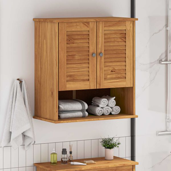 vidaXL Κρεμαστό Ντουλάπι Μπάνιου Μέλι καφέ 67.5 x 34 x 71.5 εκ