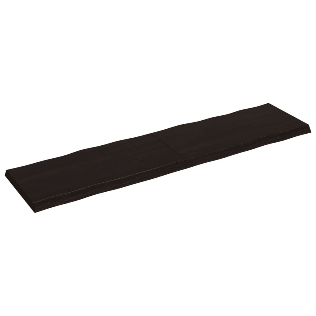 vidaXL Επιφ Τραπεζιού Αν Καφέ 200x50x(2-6)εκ.Ακατέργ. Μασίφ Ξύλο Δρυός