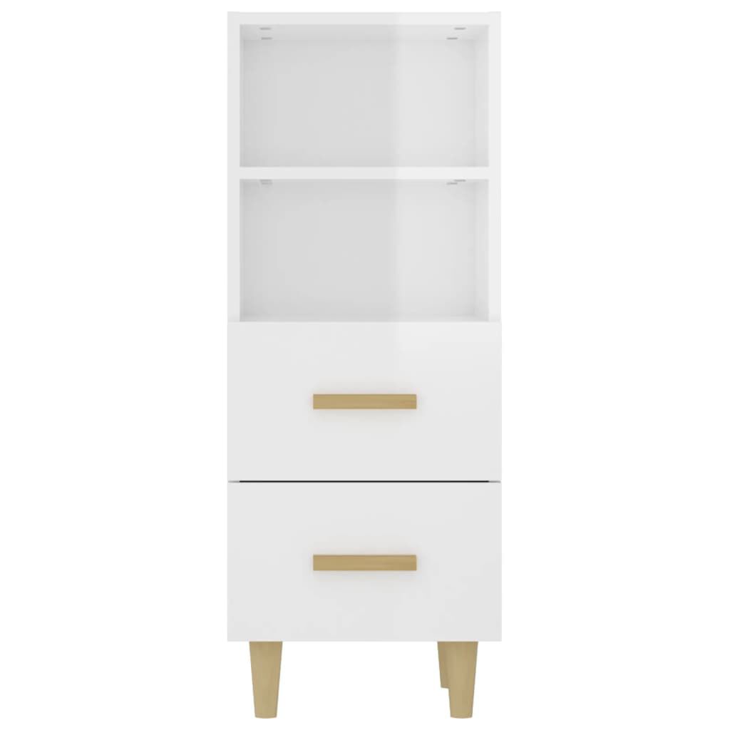 vidaXL Ντουλάπι Γυαλιστερό Λευκό 34,5x34x90 εκ. Επεξεργασμένο Ξύλο
