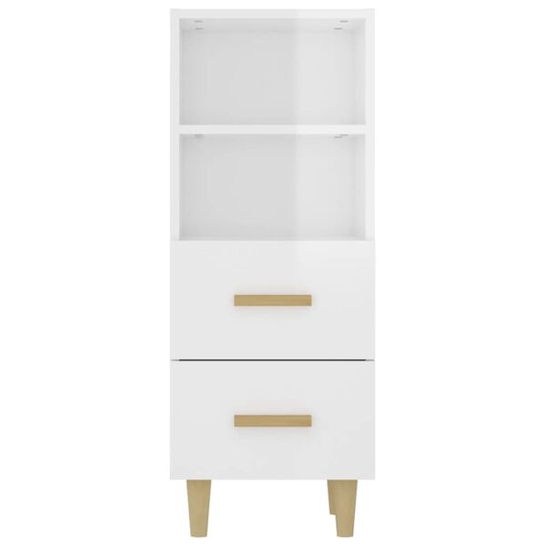 vidaXL Ντουλάπι Γυαλιστερό Λευκό 34,5x34x90 εκ. Επεξεργασμένο Ξύλο