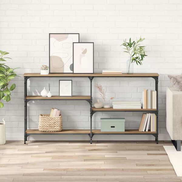 vidaXL Τραπέζι κονσόλας με ράφι Artisan Oak 150 x 29 x 76,5 εκ