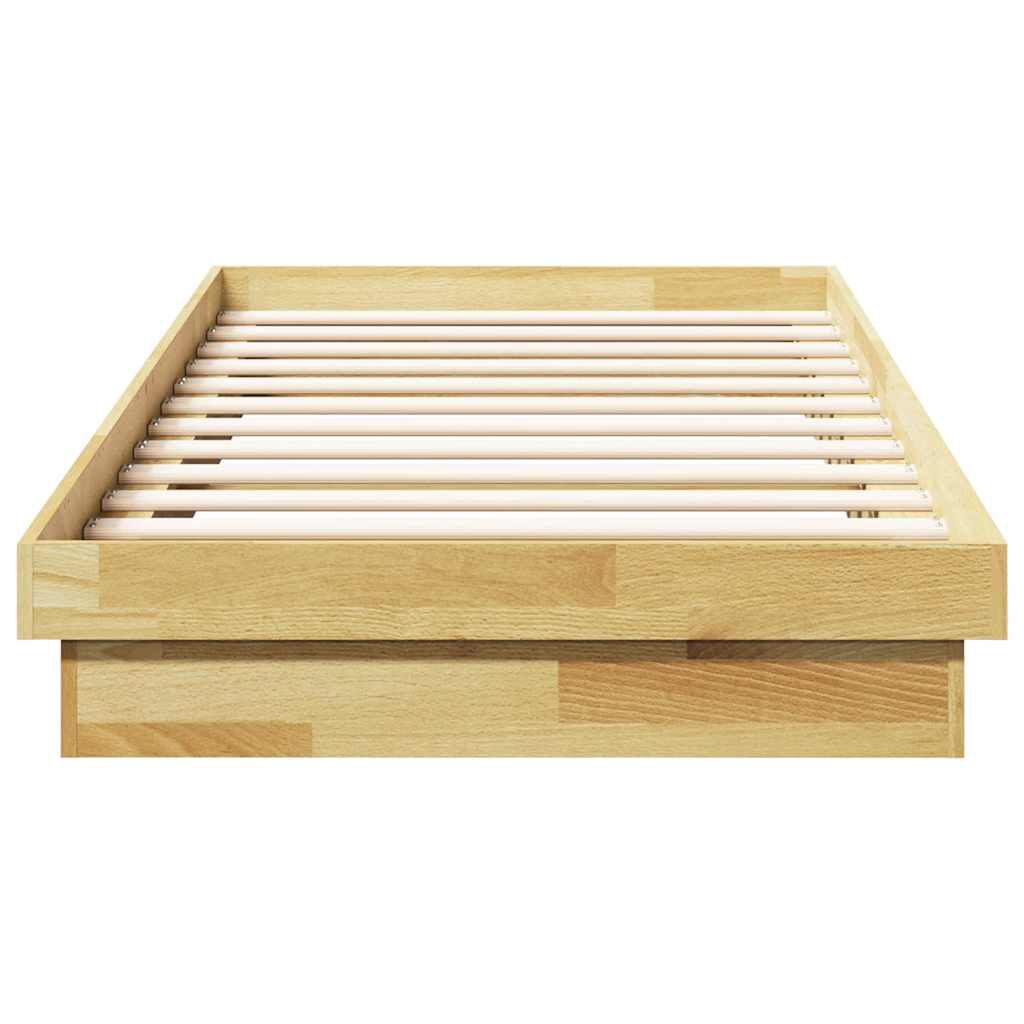 vidaXL Πλαίσιο κρεβατιού χωρίς στρώμα 75x190 cm Στερεό ξύλο δρυός